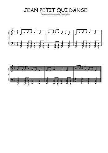 Téléchargez l'arrangement pour piano de la partition de Jean Petit qui danse en PDF